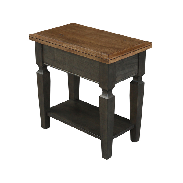 International Concepts Rectangle Vista Side Table, 24 in W X 14 in L X 24 in H, Wood, Hickory/Washed Coal OT45-15E2